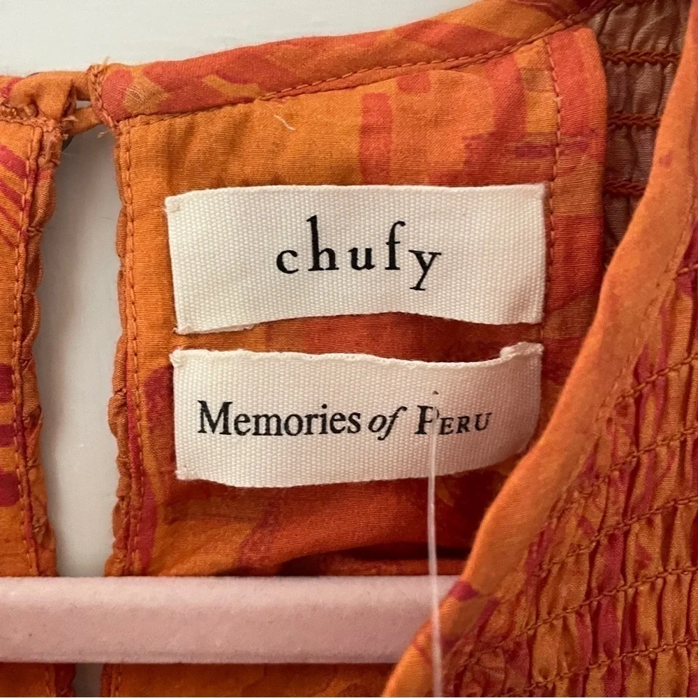 Chufy Orange Aqrequipi Smocked Dress